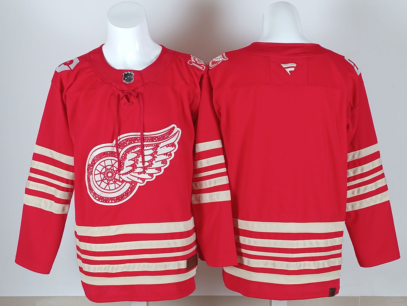 Men 2026 Detroit Red Wings Blank Red 100th NHL Jersey style 01-0